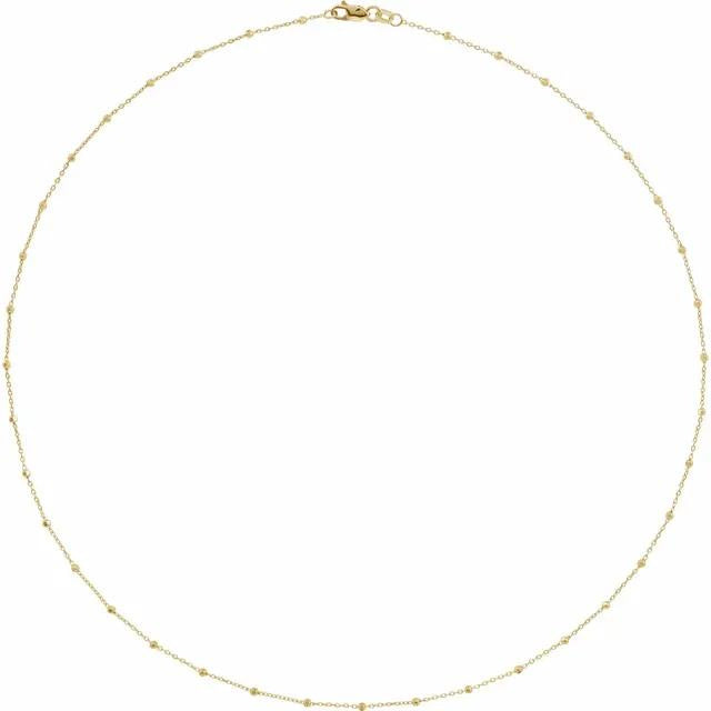 Beaded Yellow Gold Chain