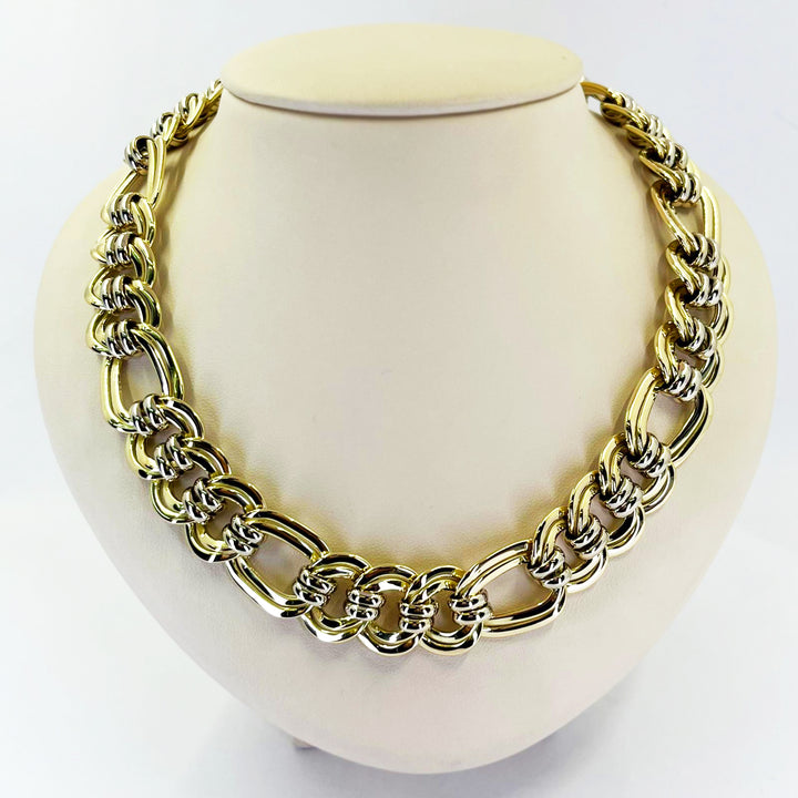 Two Tone Curb Link Necklace