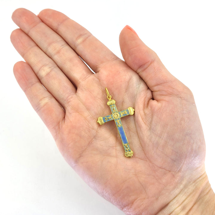 Blue Enamel Cross