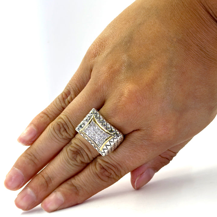 Pave Diamond Cushion Ring