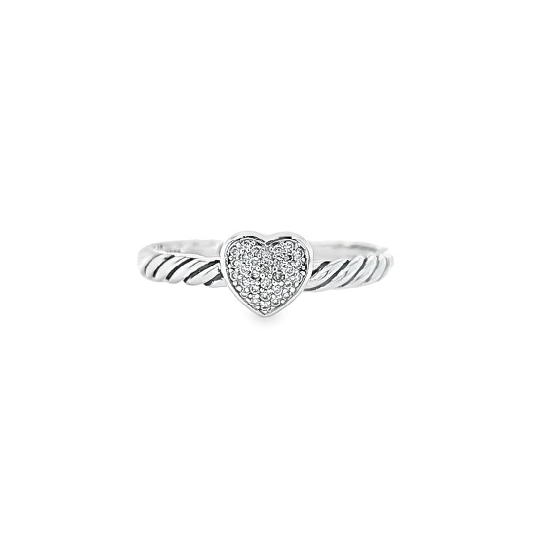 Pave Diamond Heart Ring