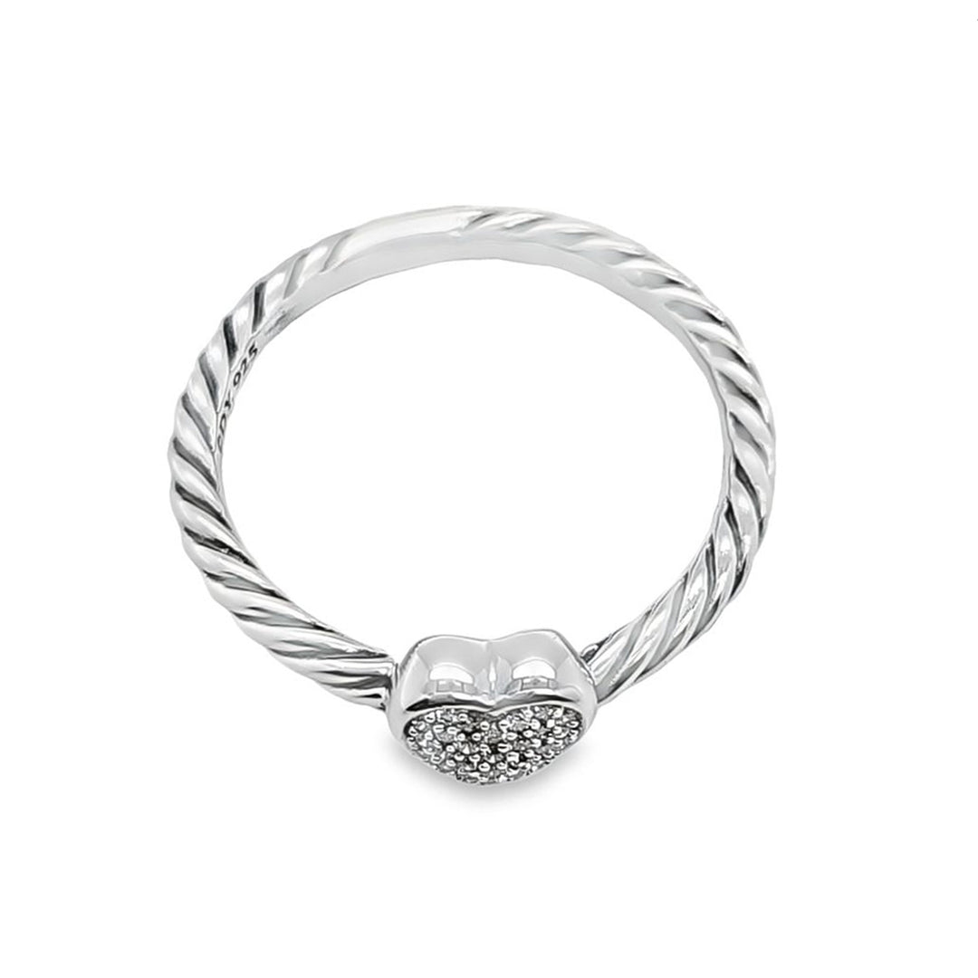 Pave Diamond Heart Ring