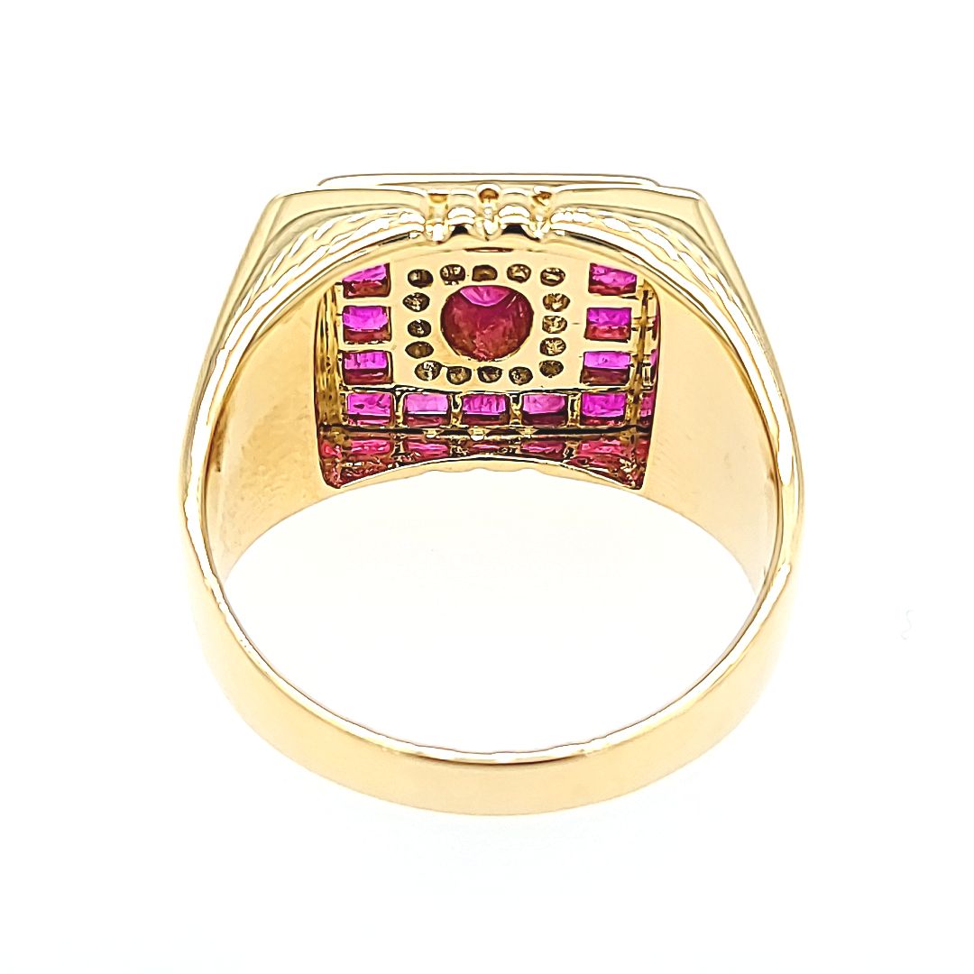 Ruby and Diamond Men's Ring