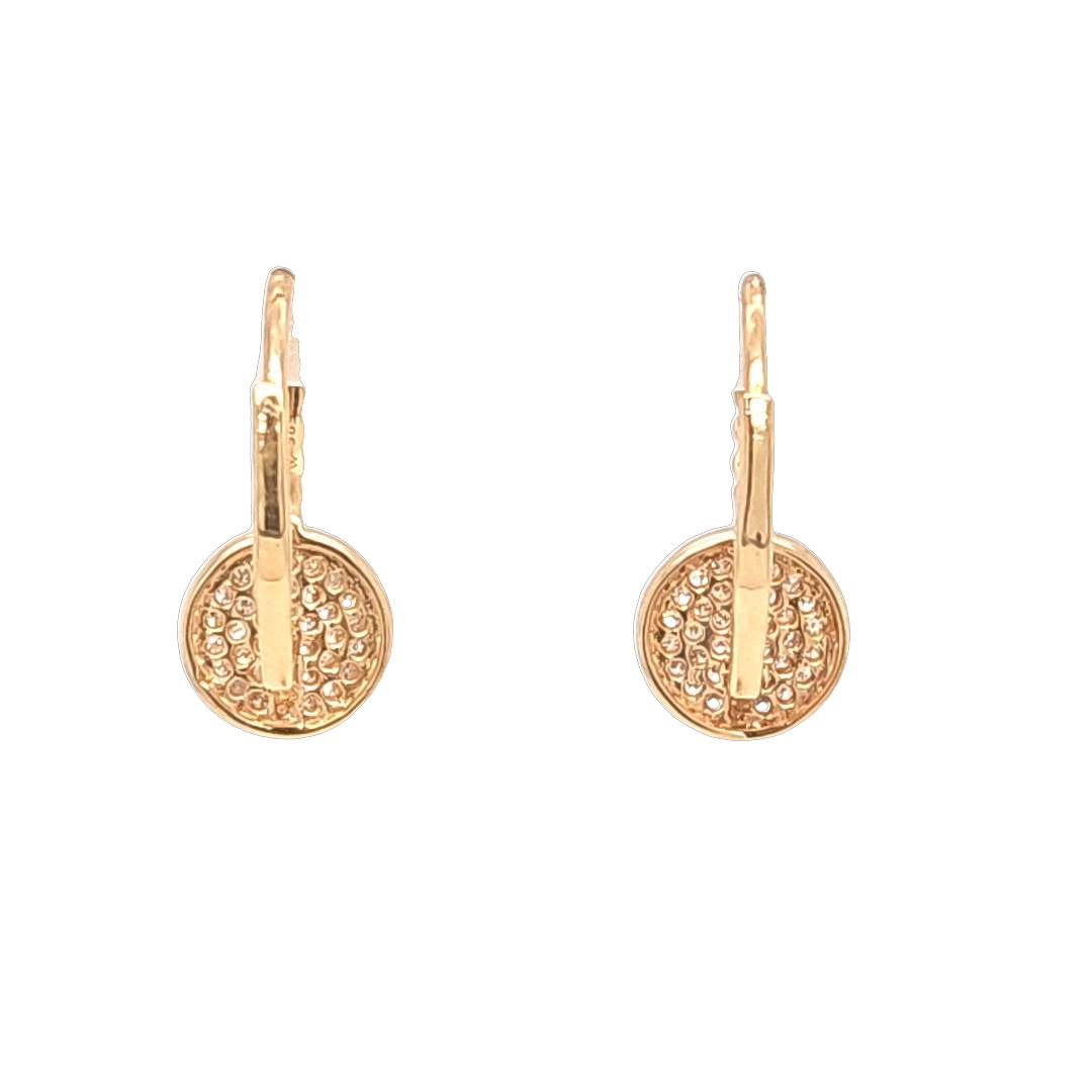 Pave Diamond Disc Huggie Earrings