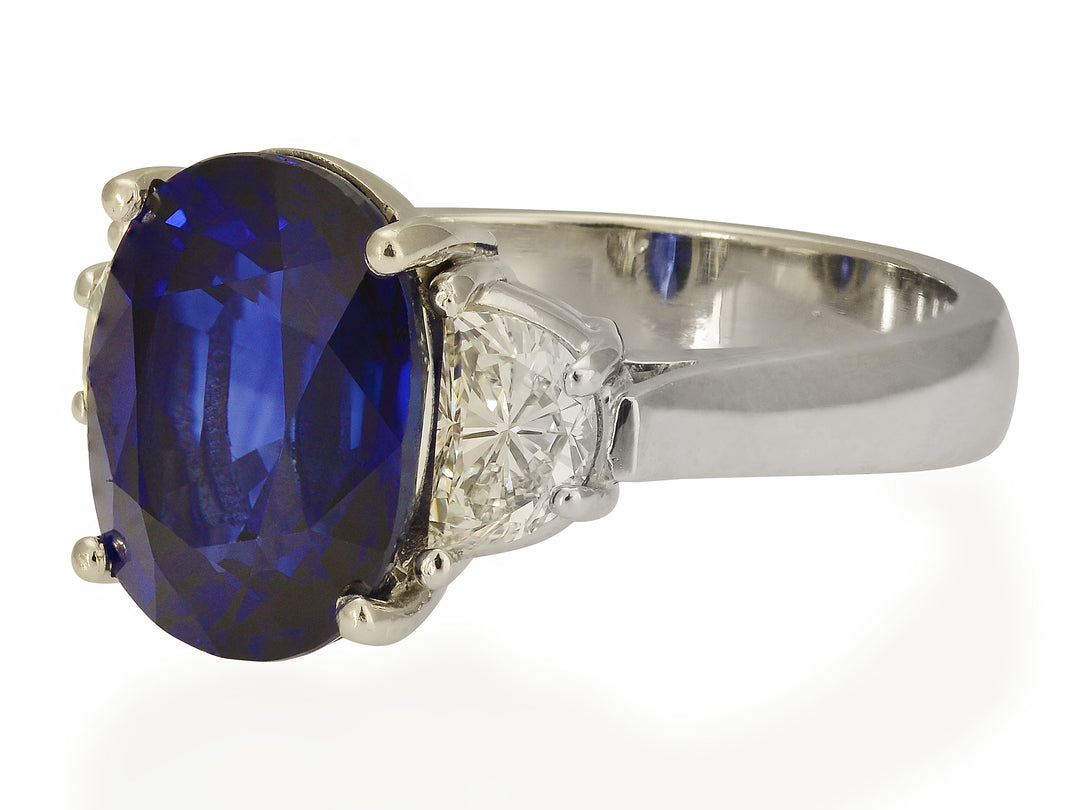 Royal Blue Sapphire and Diamond Ring