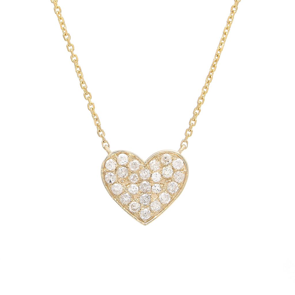 Pave Diamond Heart Necklace