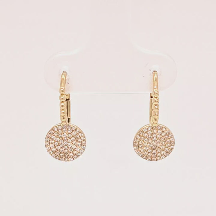 Pave Diamond Disc Huggie Earrings