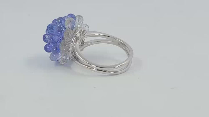 Briolette Cut Ombre Sapphire Ring