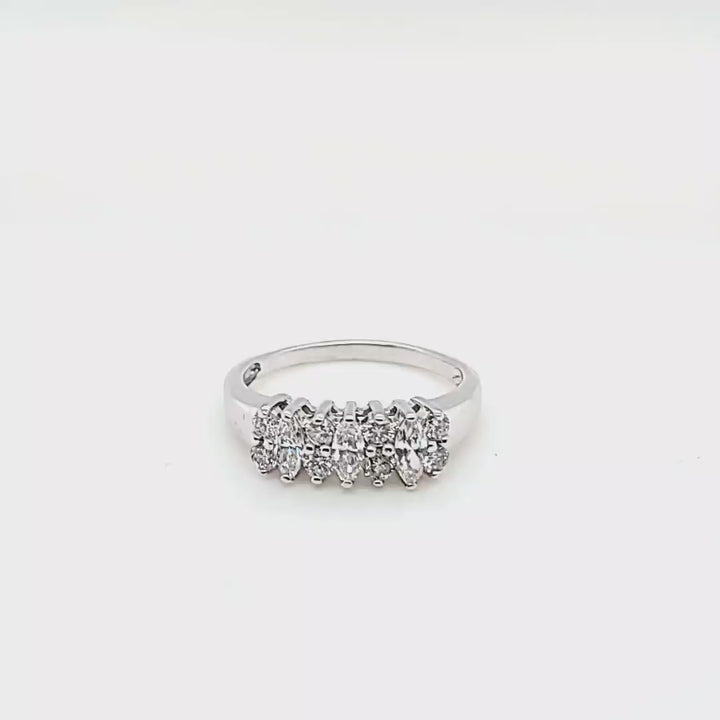 Marquise and Round Diamond Band