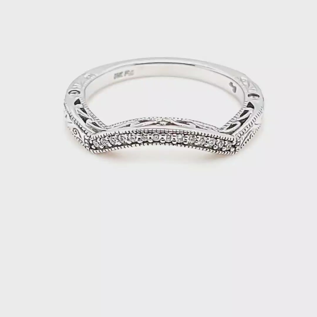 Curved Diamond Wedding Band