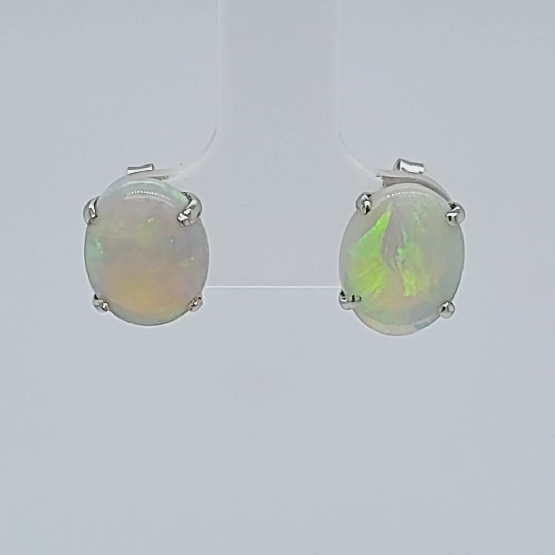 Cabochon Opal Stud Earrings