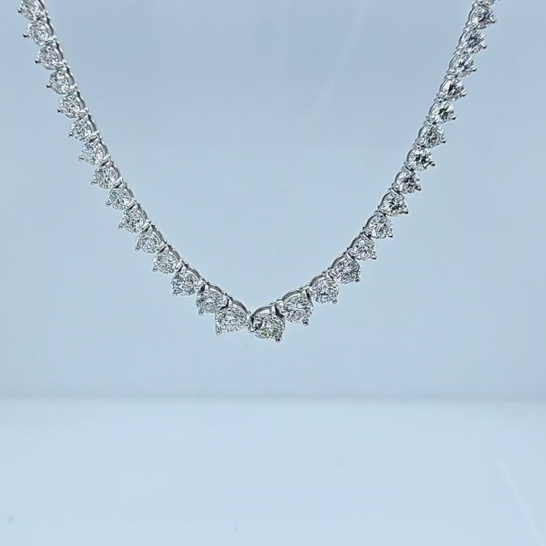 3-Prong Diamond Riviera Necklace