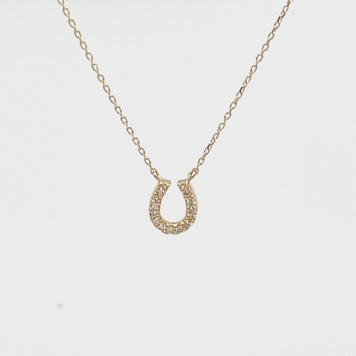 Diamond Horseshoe Pendant Necklace