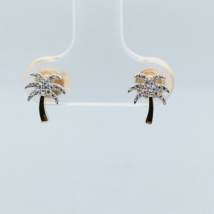 Palm Tree Stud Earrings