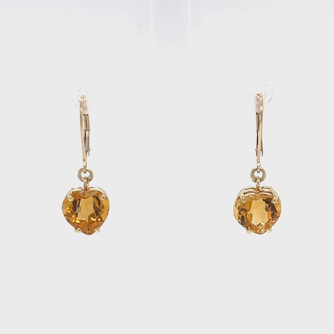 Citrine Heart Earrings