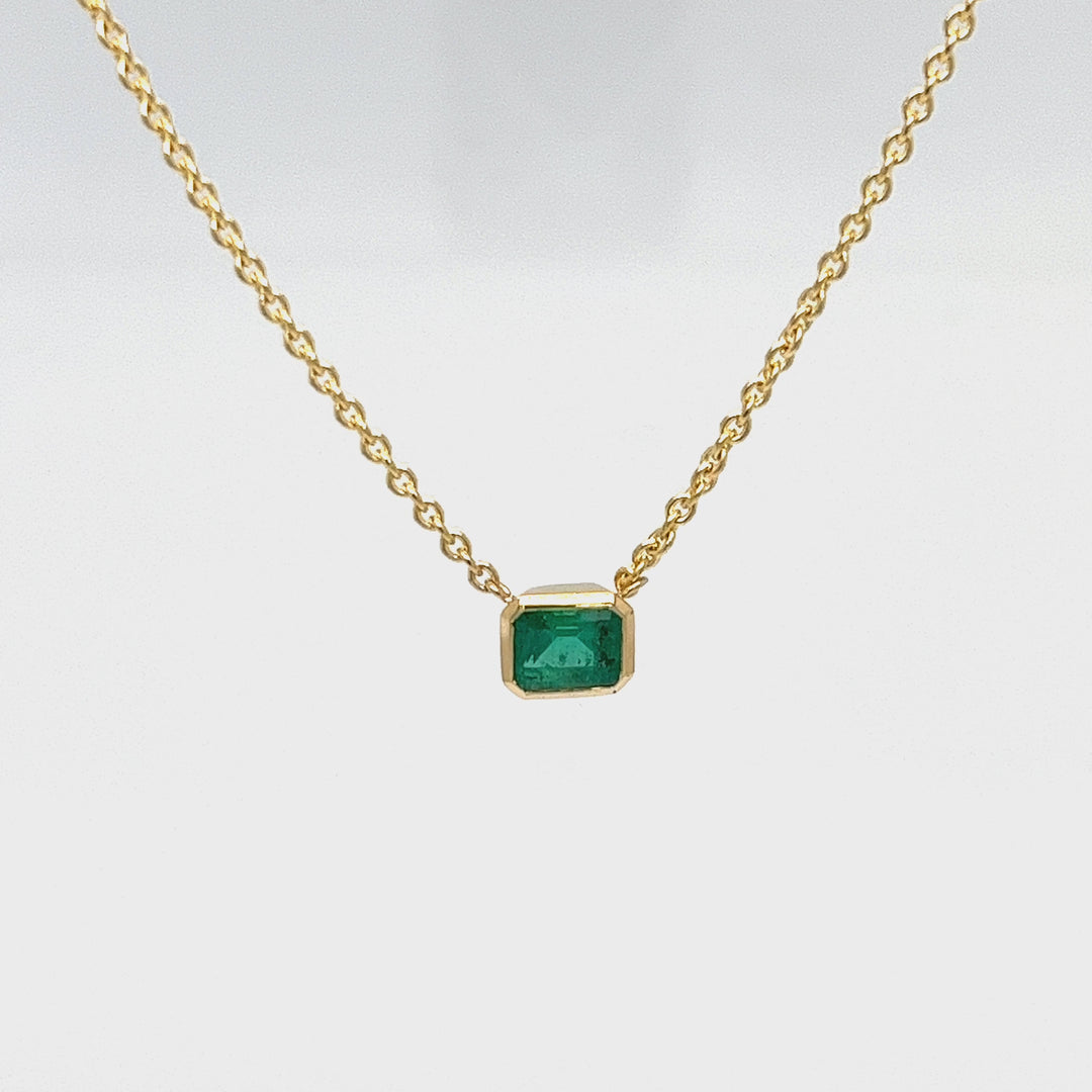 Bezeled Emerald Necklace