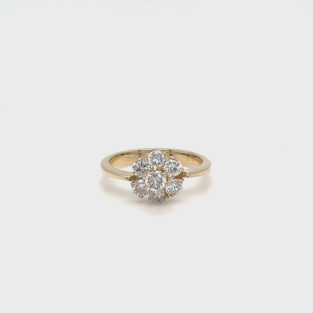 Diamond Flower Cluster Ring