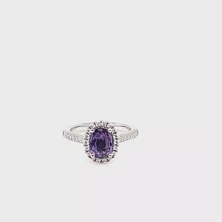 Purple Sapphire and Diamond Ring