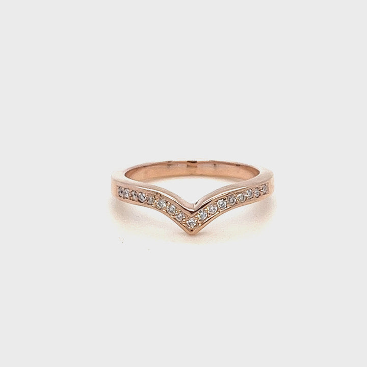 Diamond Rose Gold V Ring