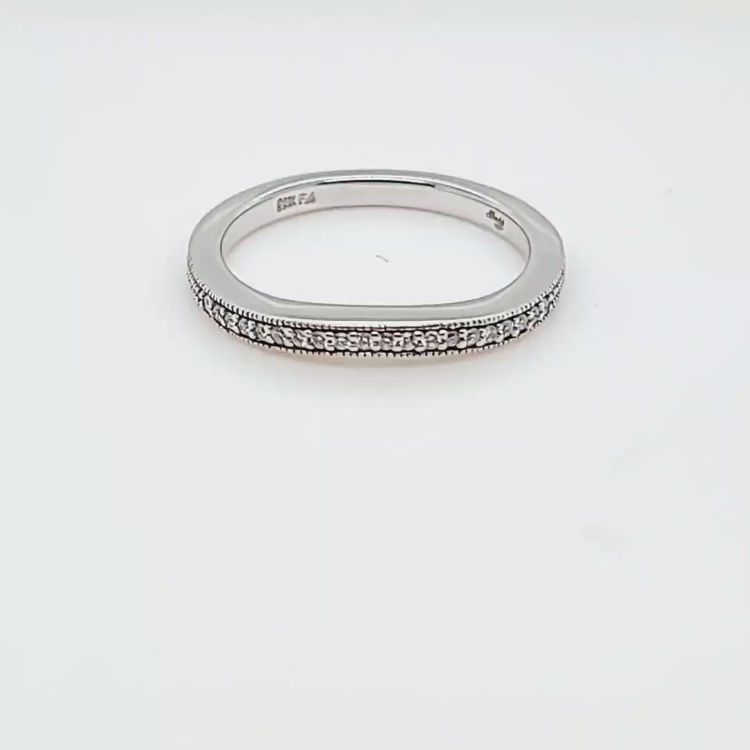 Curved Diamond Wedding Band