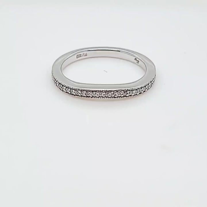 Curved Diamond Wedding Band