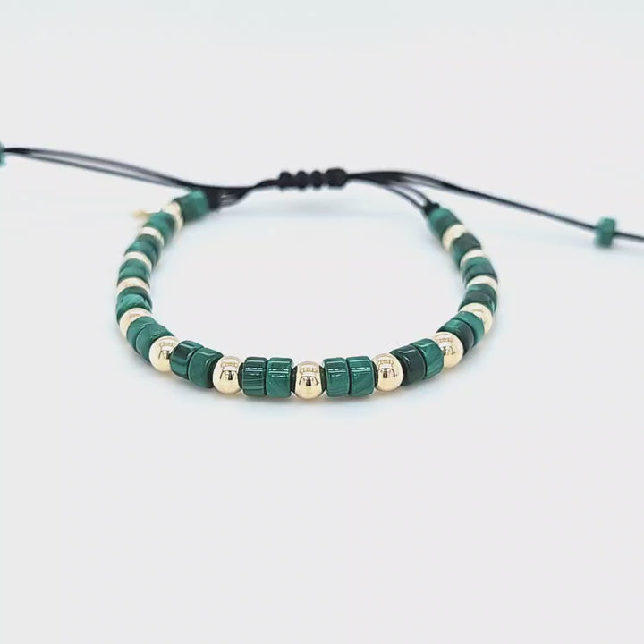 Malachite Bead Bracelet