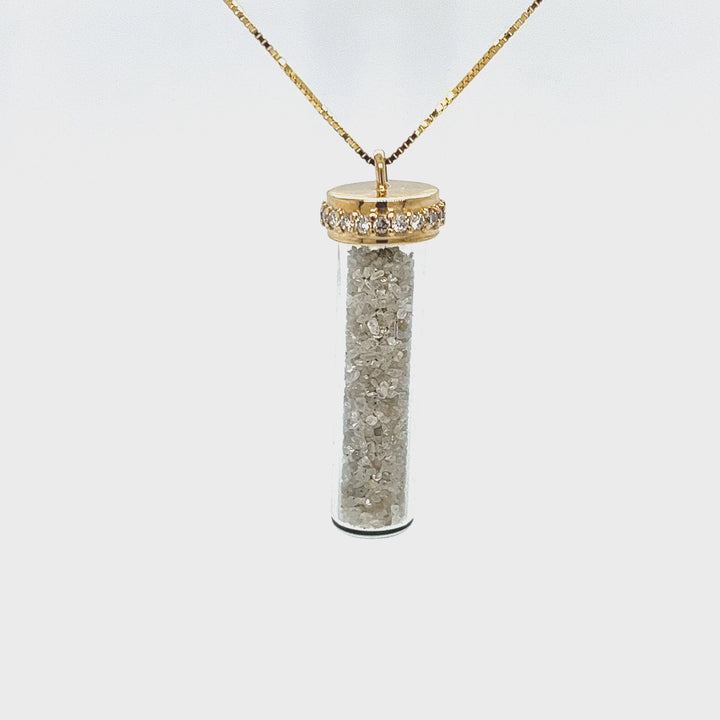 Diamond Vial Pendant Necklace