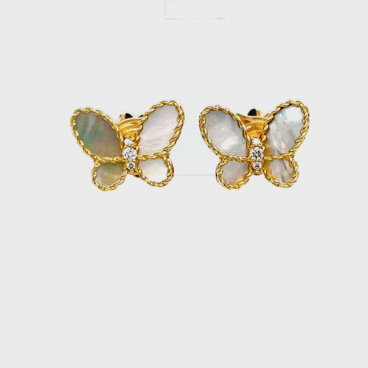 Mother of Pearl Butterfly Earrings