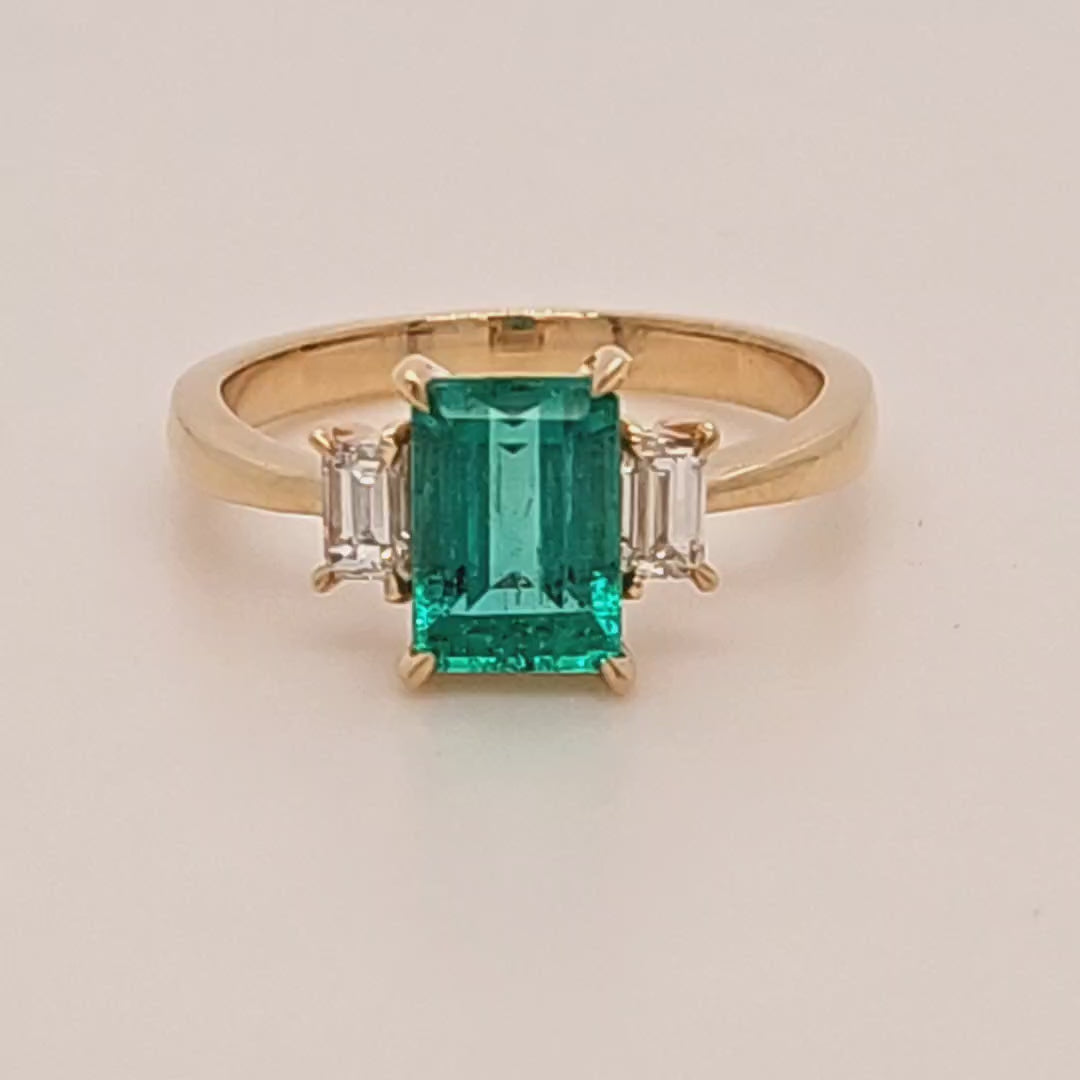 Emerald and Diamond Ring