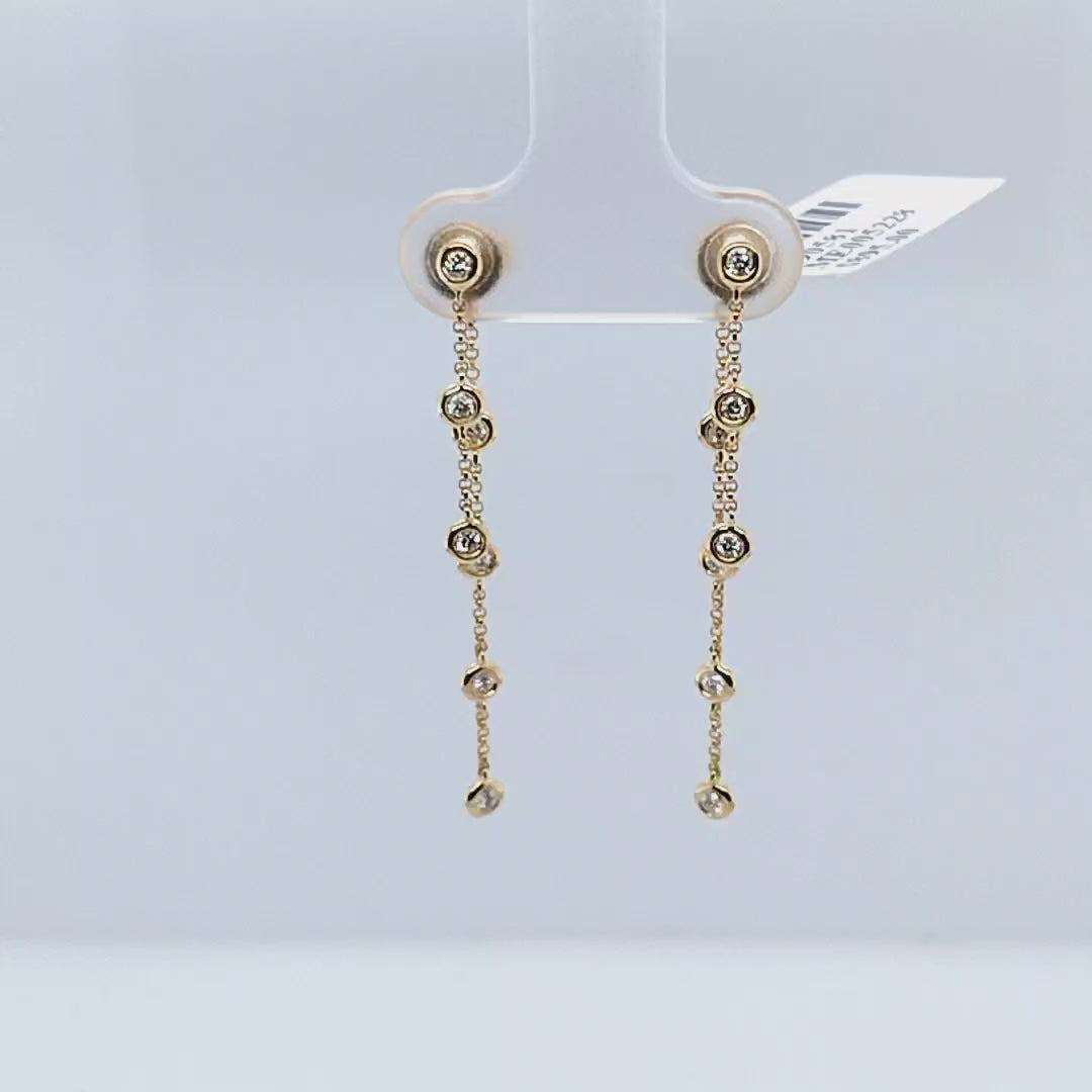 Diamond Station Drop Earrings