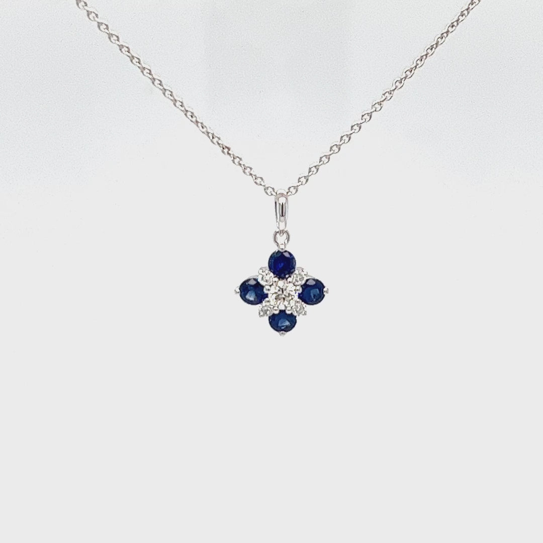 Sapphire Flower Necklace