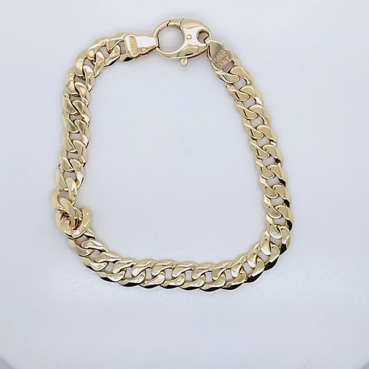 7.7mm Solid Curb Link Bracelet