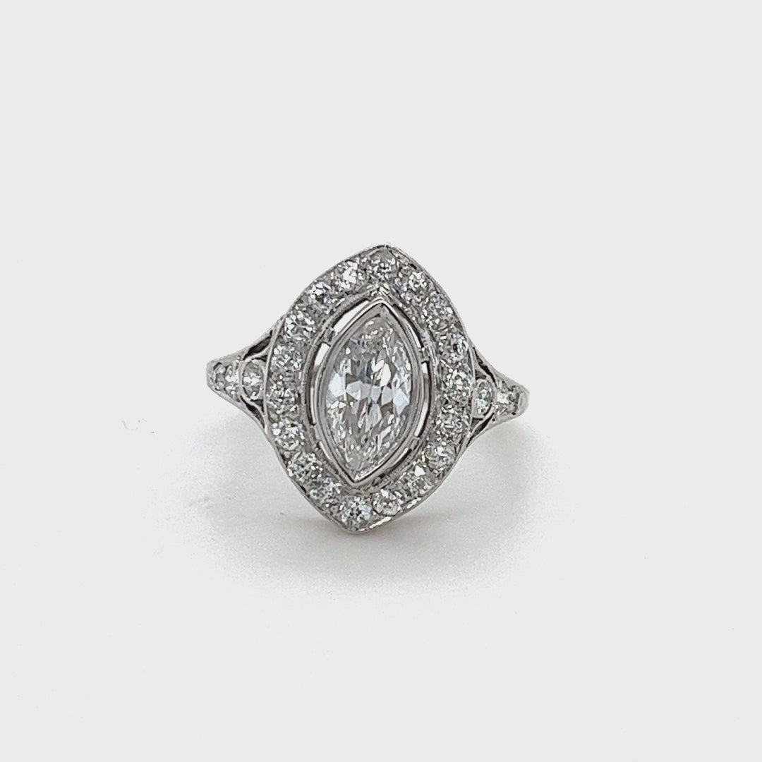 Antique Marquise Diamond Engagement Ring