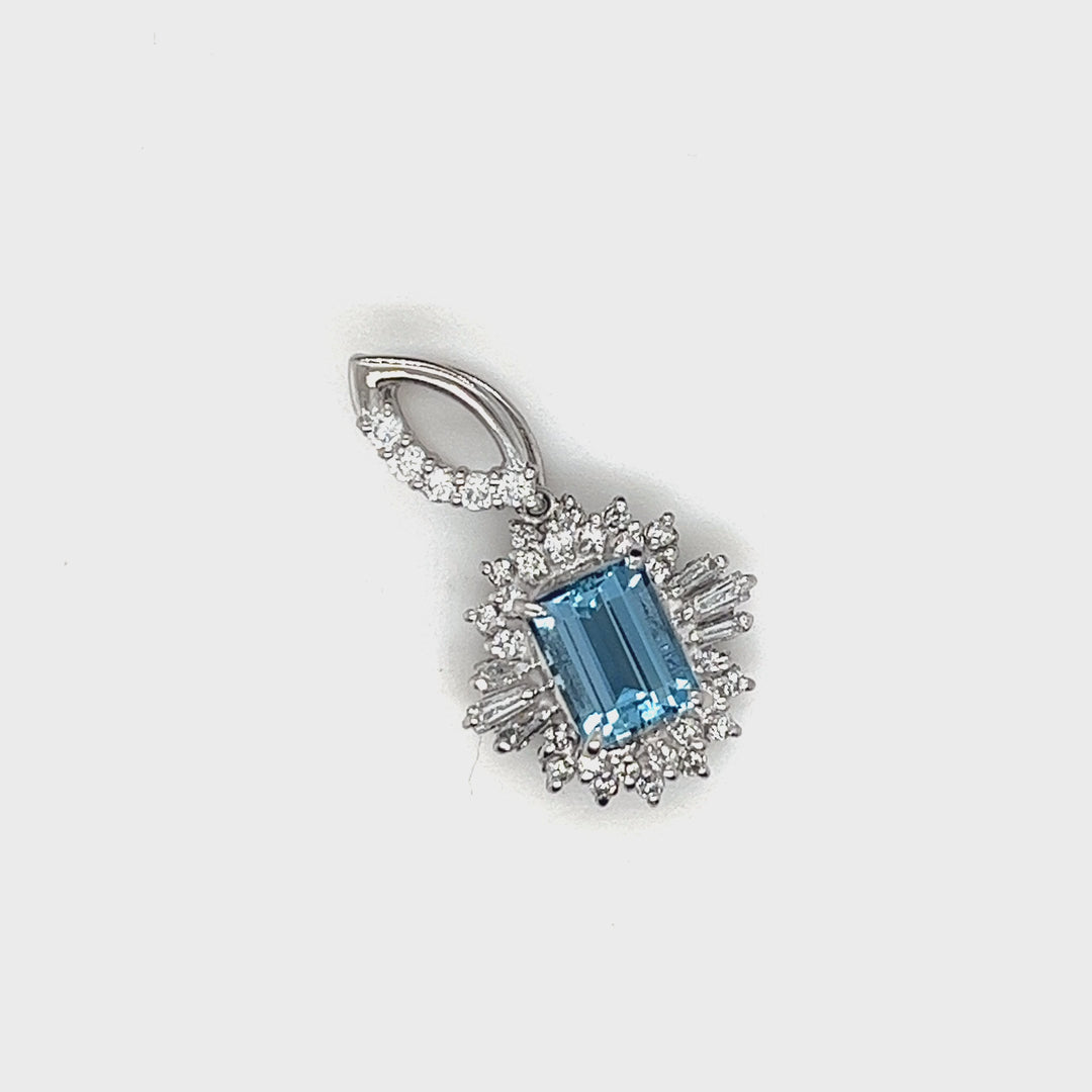 Aquamarine and Diamond Pendant