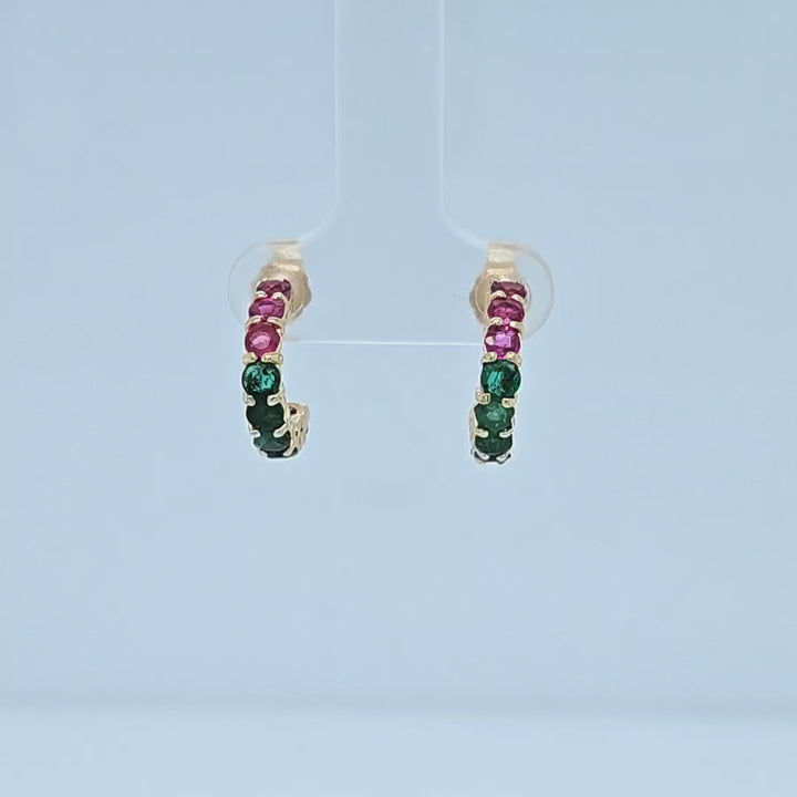 Multicolor Huggie Earrings