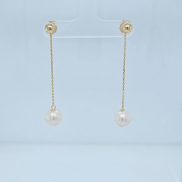 Pearl Drop Chain Earrings