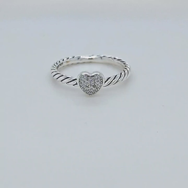 Pave Diamond Heart Ring