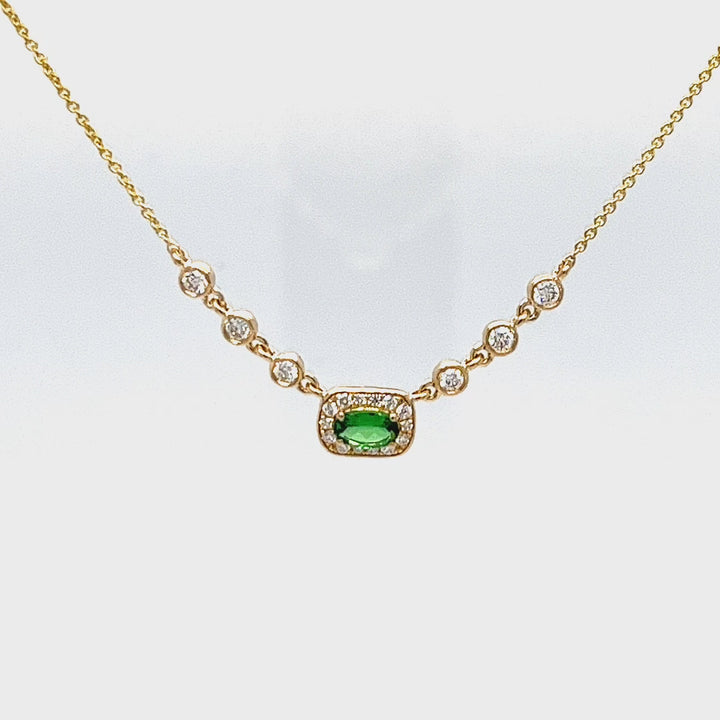 Green Garnet and Diamond Necklace