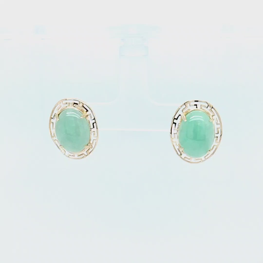 Cabochon Jade Earrings