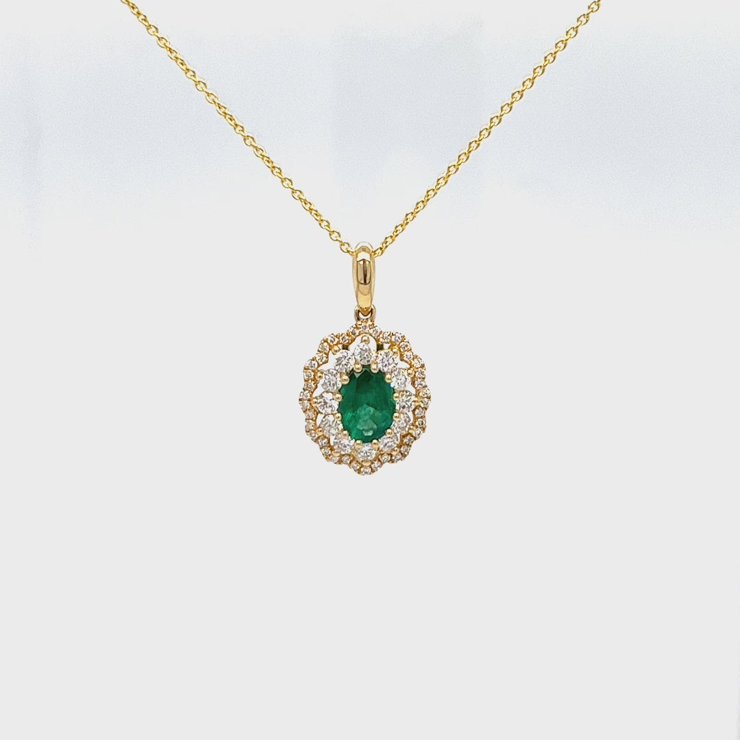 Emerald Halo Necklace