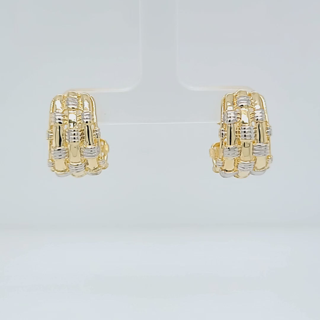 Two Tone Basketweave Earrings