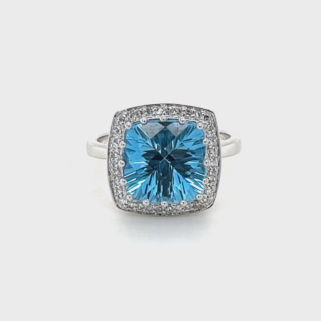 Blue Topaz and Diamond Effy Ring