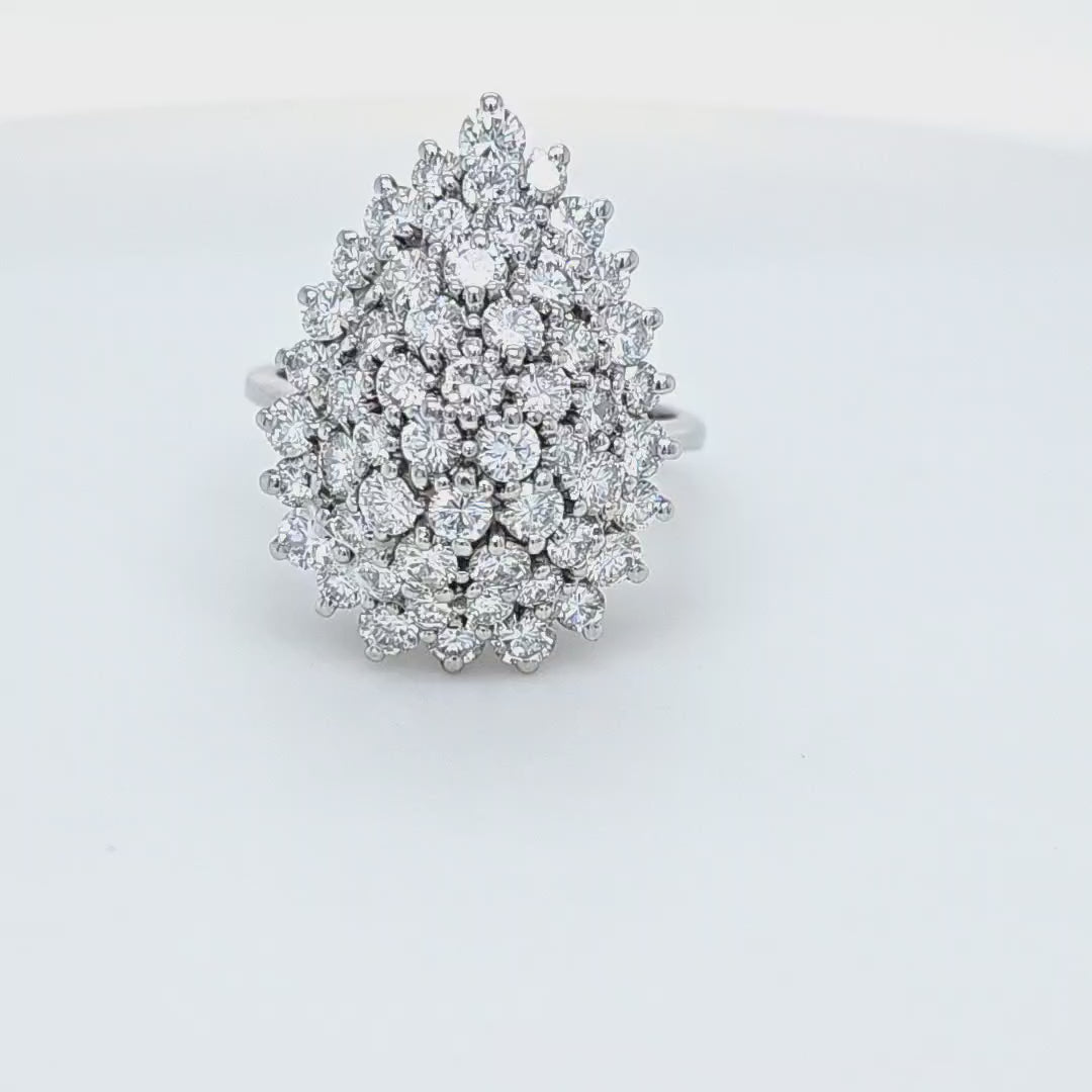 Pear Drop Diamond Cluster Ring