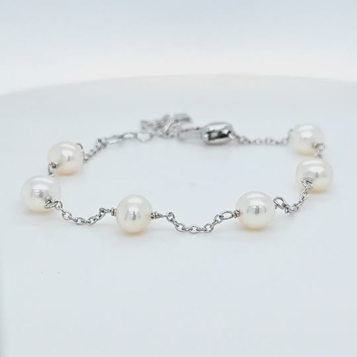 Tin Cup Pearl Bracelet