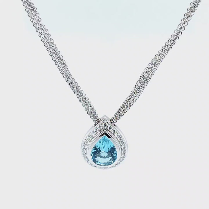 Aquamarine and Diamond Necklace