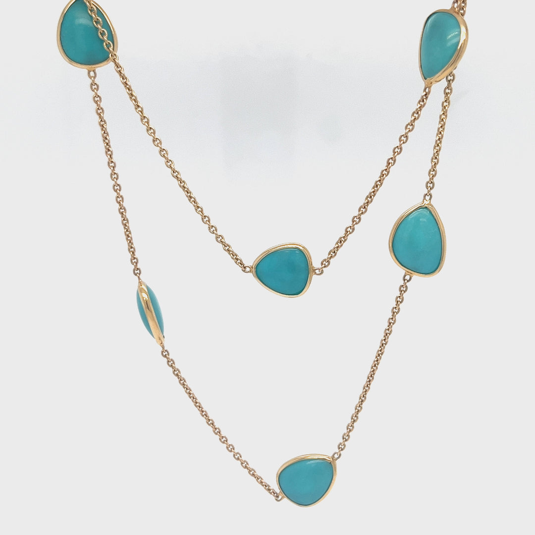 Turquoise Bezeled Necklace