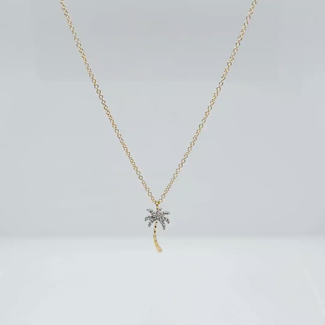 Diamond Palm Tree Necklace