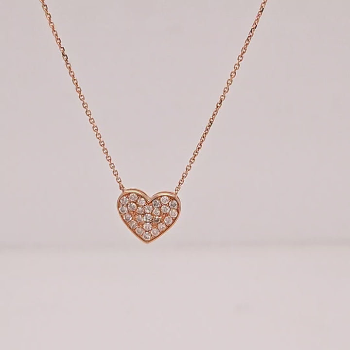 Pave Diamond Heart Necklace