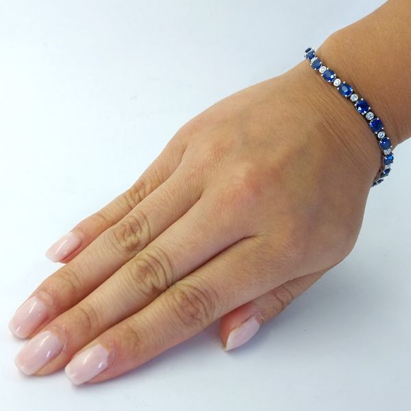 Oval Sapphire and Diamond Bracelet