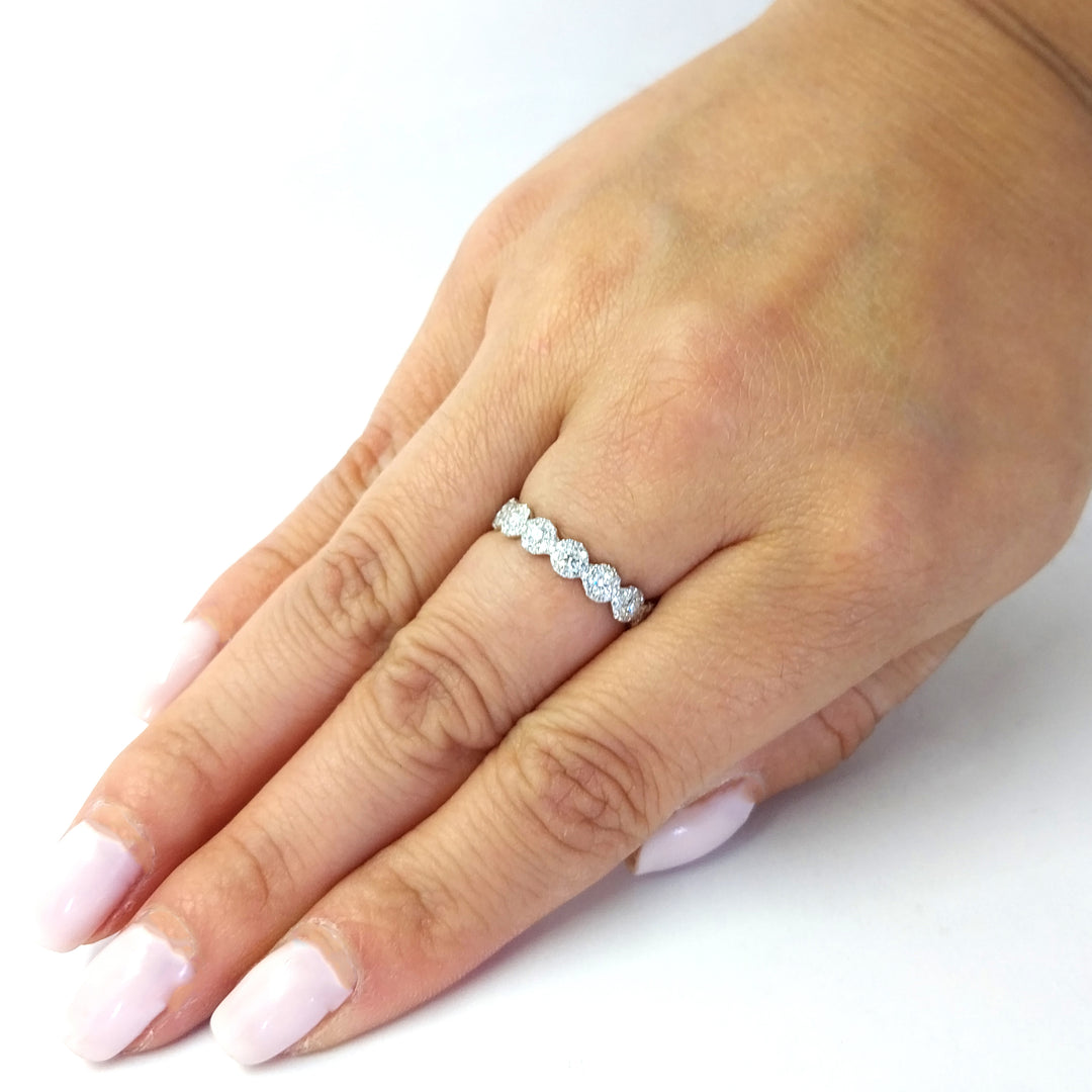 Diamond Band with Diamond Halos